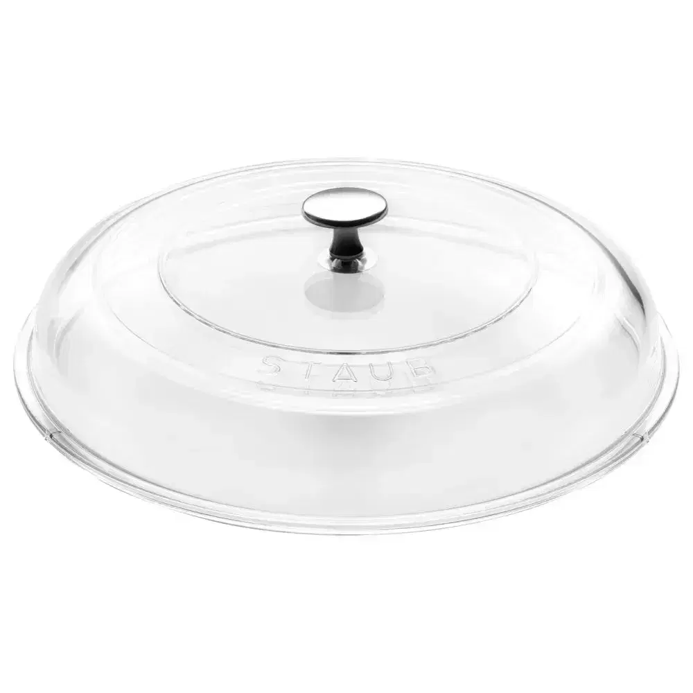 Staub 1003240 8" Dia Domed Glass Lid, Tempered Glass with Stainless Steel Knob