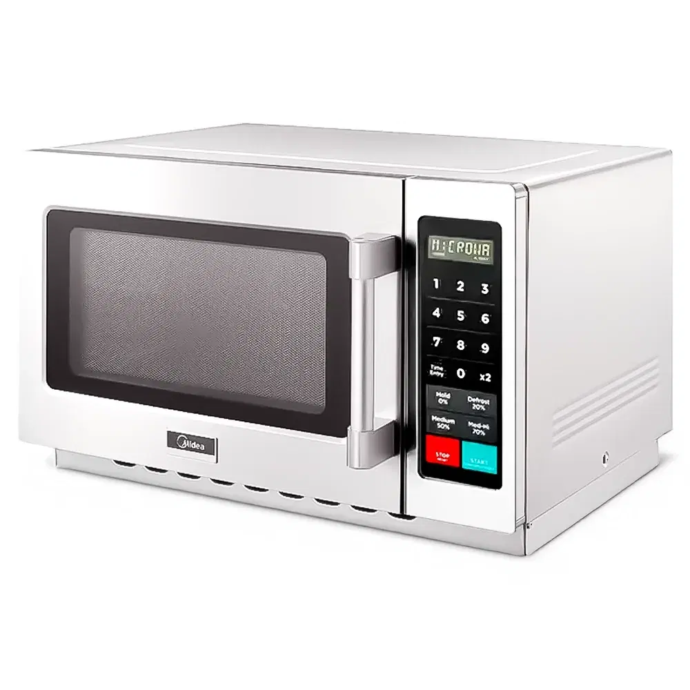 Midea 1034N1A 21.75" Commercial Microwave oven with Push Button Control, 1.2 cu. ft., Stainless Steel, 1000W