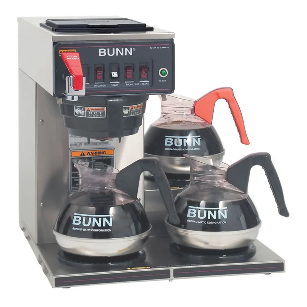 Bunn CWTF15-3 Automatic Coffee Brewer, 3 Lower Warmers, Hot Water Faucet, 3.9 gal/hr, 120V