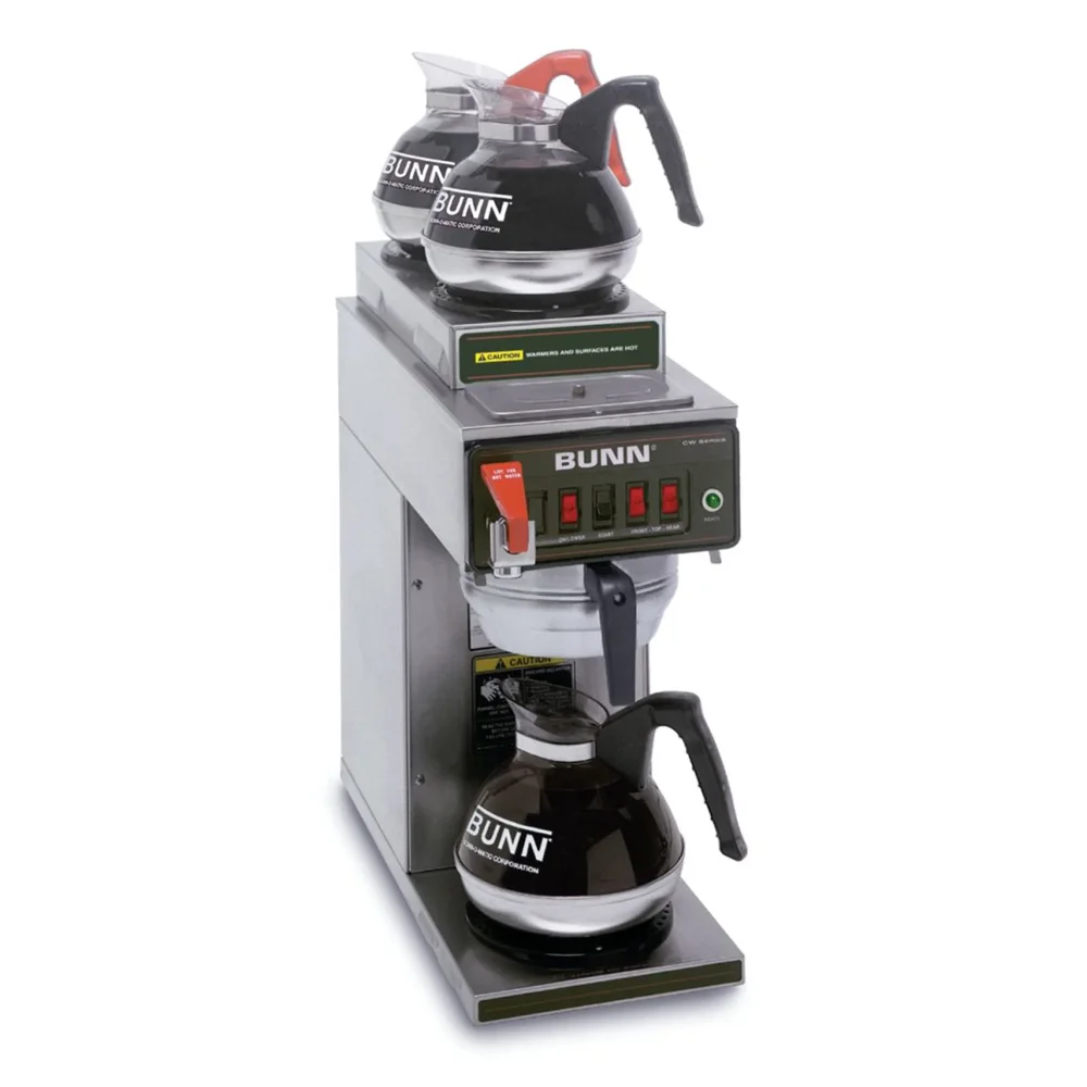 Bunn CWTF-DV-3 Automatic Coffee Brewer, 2 Upper/1 Lower Warmer, Stainless Funnel, Dual Voltage