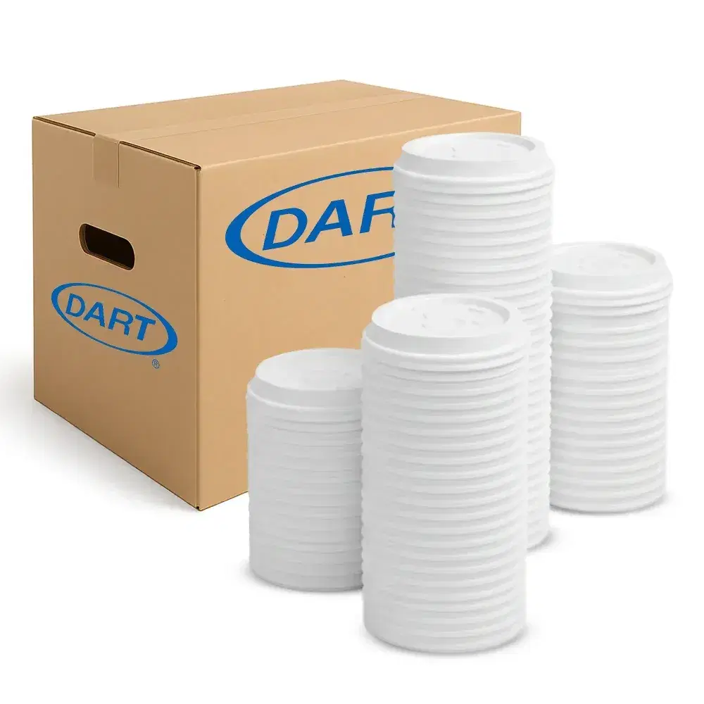 Dart 16SL Translucent Lid for 12 to 24 oz Cups with Straw Slot, 1000/Case