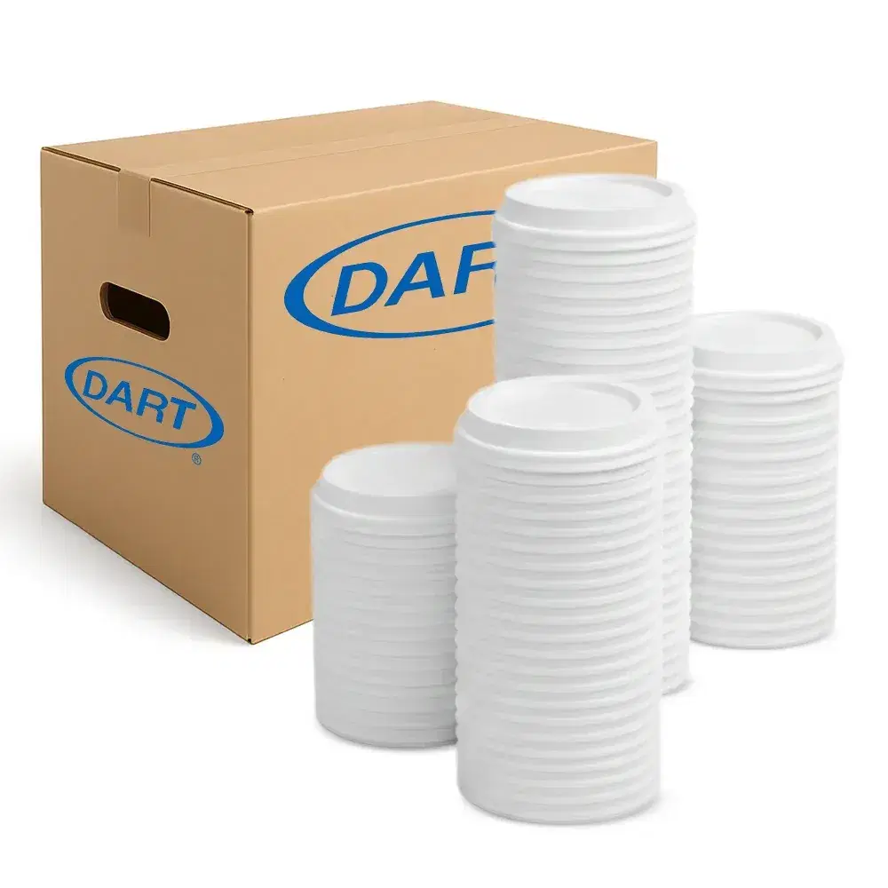 Dart 20JL Translucent Vented Plastic Lid for 20 oz Cups, 1000/Case