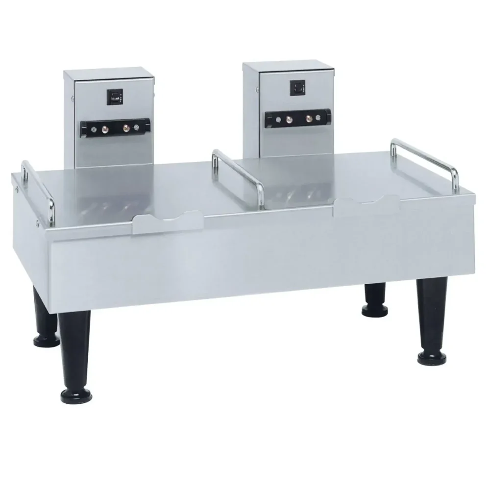 Bunn Soft Heat Stand for 2 Satellite Coffee Servers, Stainless Finish, 4 in Legs, 120V