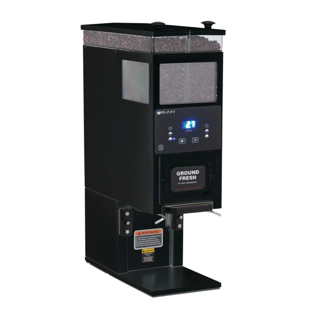 Bunn G9-2T DBC Portion Control Coffee Grinder, Two 6 lb Hoppers, Black Finish, 120V