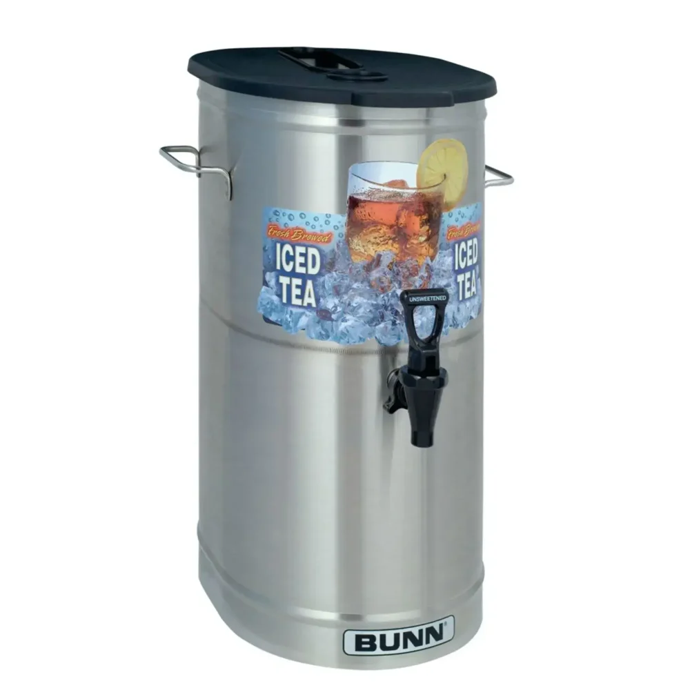 Bunn TDO-4 4 gal Oval Iced Tea and Coffee Dispenser with Handles, Brew-Through Lid