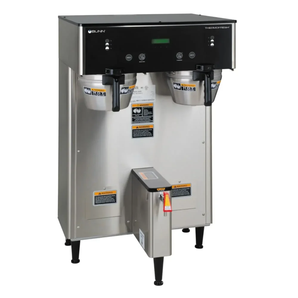Bunn Dual TF DBC BrewWISE Dual Satellite Digital Coffee Brewer, Funnel Lock, 120/208V 1-Ph
