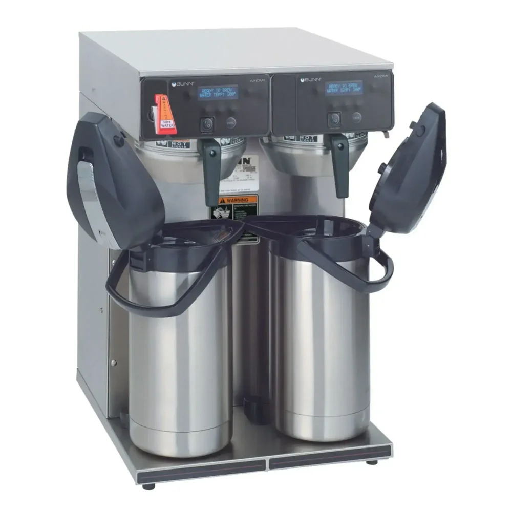 Bunn AXIOM Twin-APS 15 gal Twin Airpot Coffee Brewer, Faucet & LCD Display, 120/240V 1-Ph