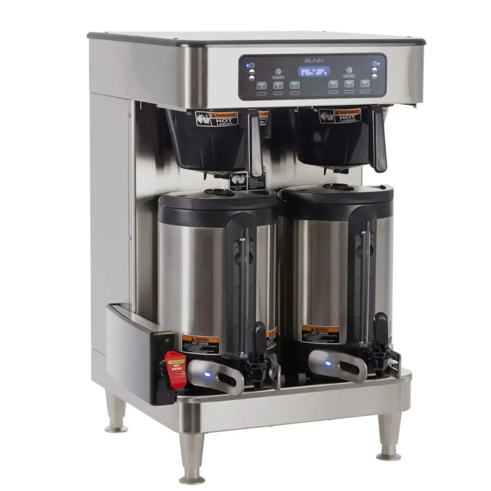 Bunn ICB Twin Automatic Coffee Brewer for Soft Heat Thermal Servers, Black/Stainless, 120-208V