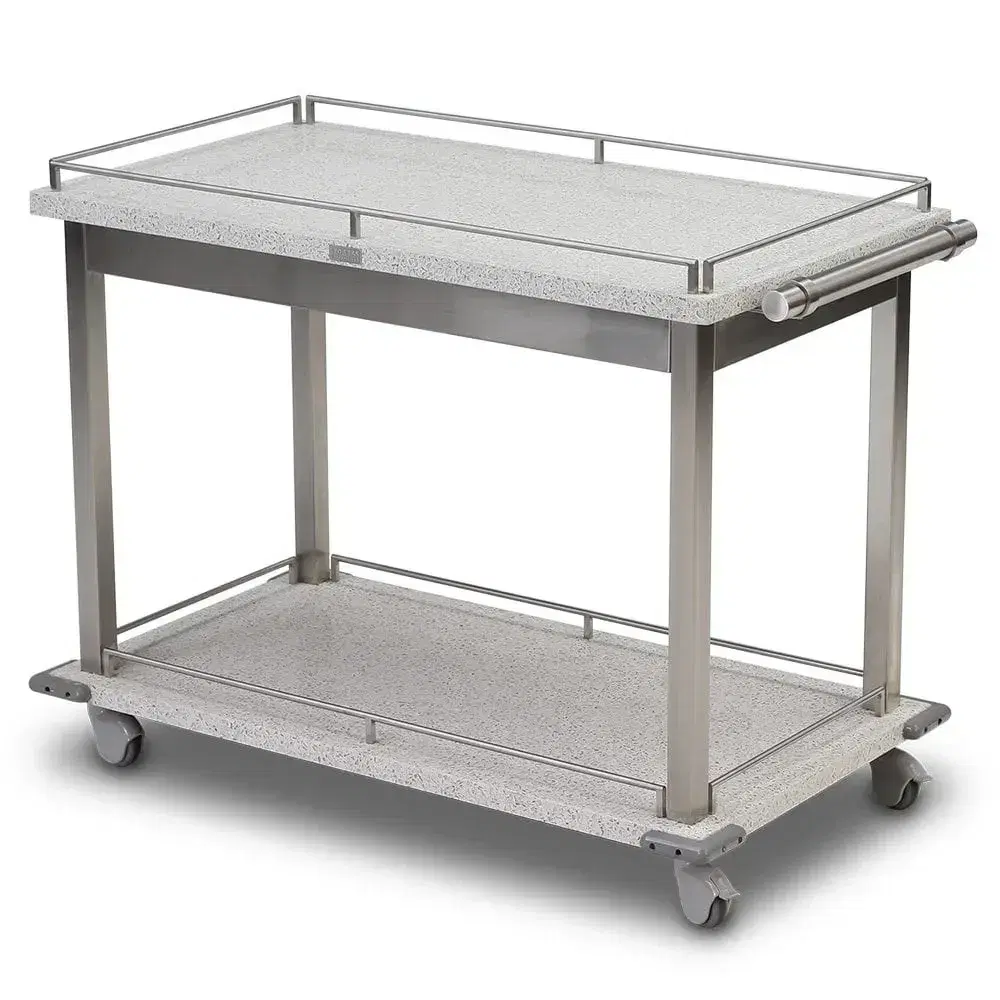 Forbes Industries 5515 24.75" Deluxe Service Cart – Stainless Steel with Square Legs