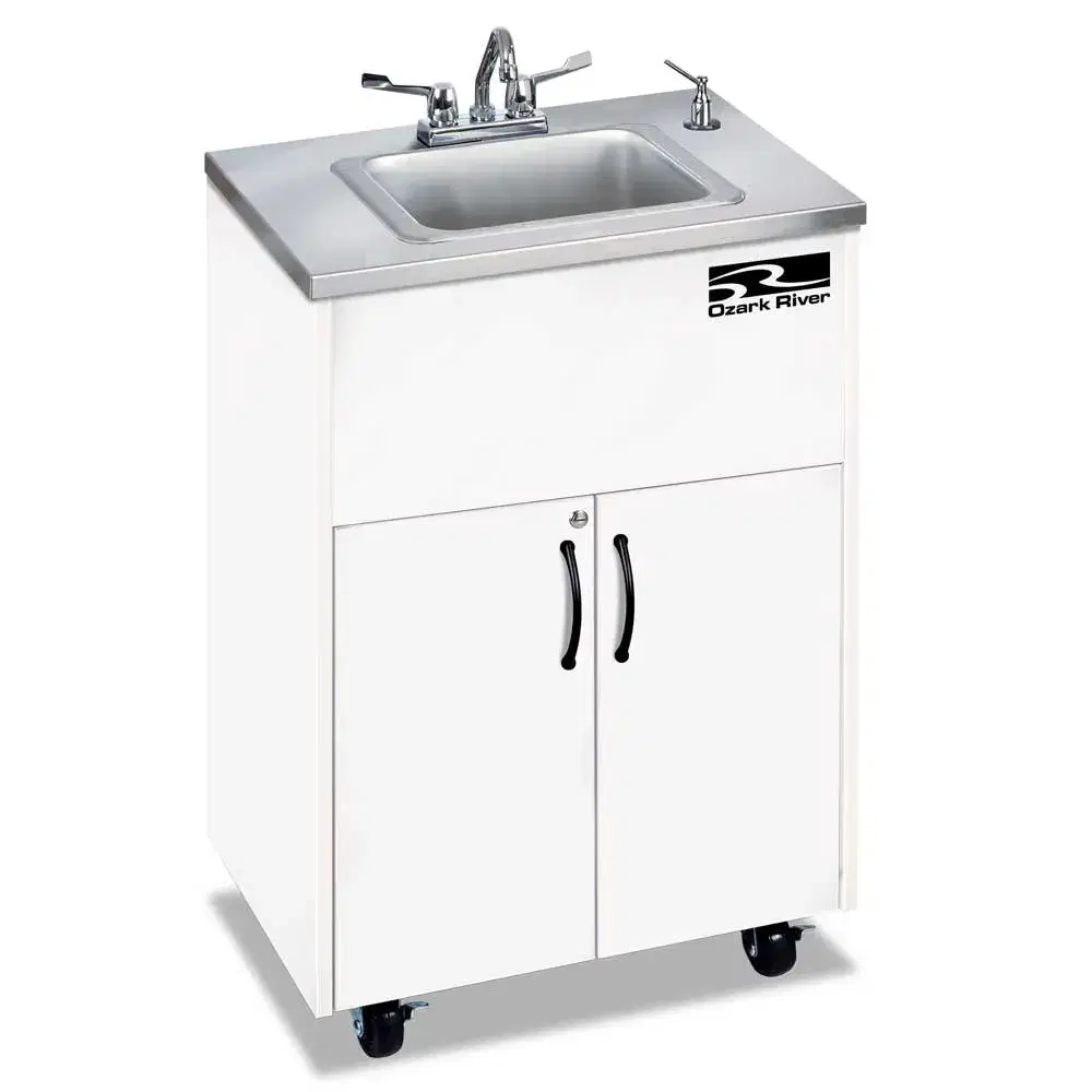 Forbes Industries 5746 18" Handwashing Cart - White Laminate Cabinet