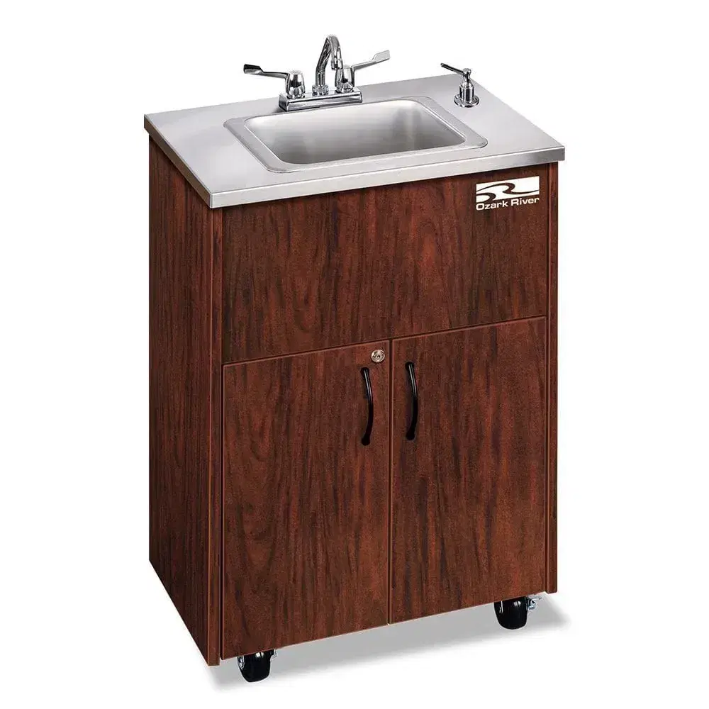 Forbes Industries 5746-MA 18" Handwashing Cart - Mahogany Laminate Cabinet