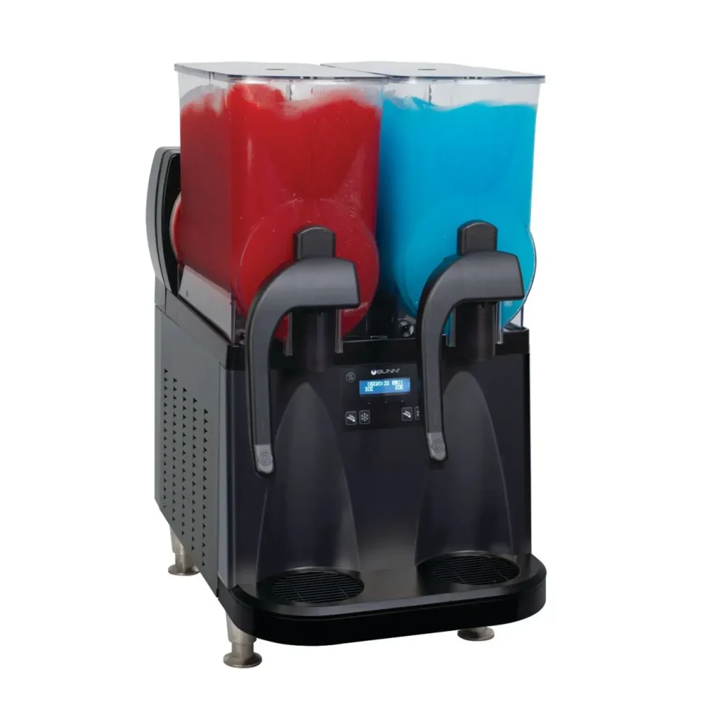 Bunn Ultra NX 16.6 in Frozen Drink Machine, Double 3 gal Bowls, Black, Flat Lids, 120V