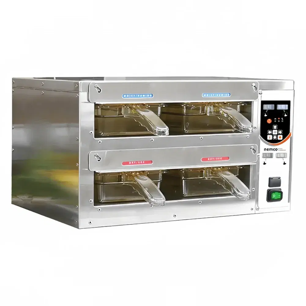 Nemco 6070-TT 20" Dry/Moist Food Warmer for (4) 1/3 Size Pans, Freestanding, 120V