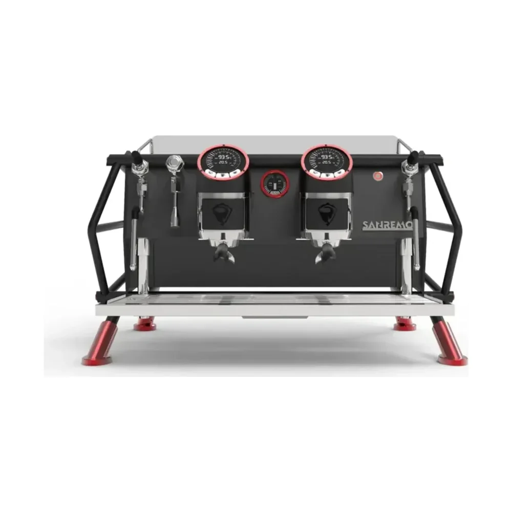Sanremo Cafe Racer Naked 2 Group Commercial Espresso Machine, 220-240V, Red/Black