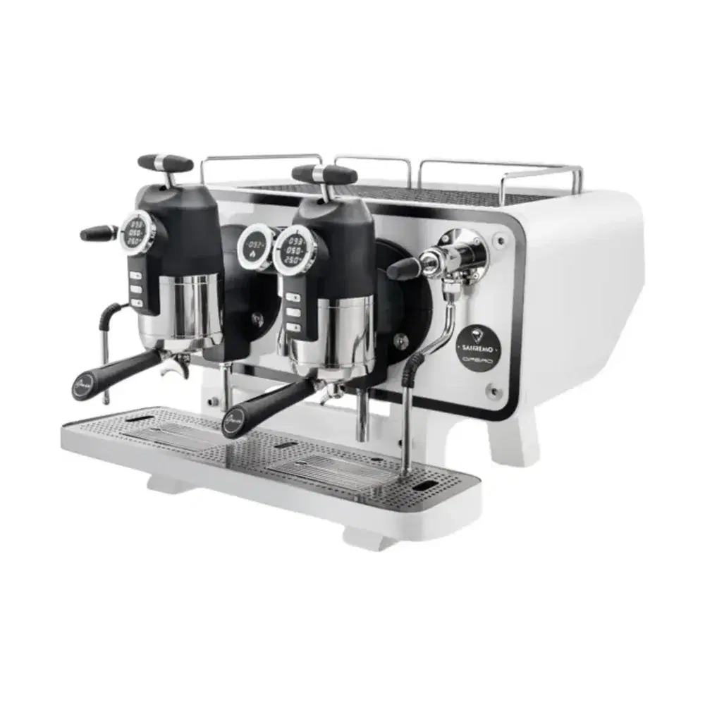 Sanremo 2-Group Commercial Espresso Machine, White, Stainless Steel, 220/240V, 1-Year Warranty