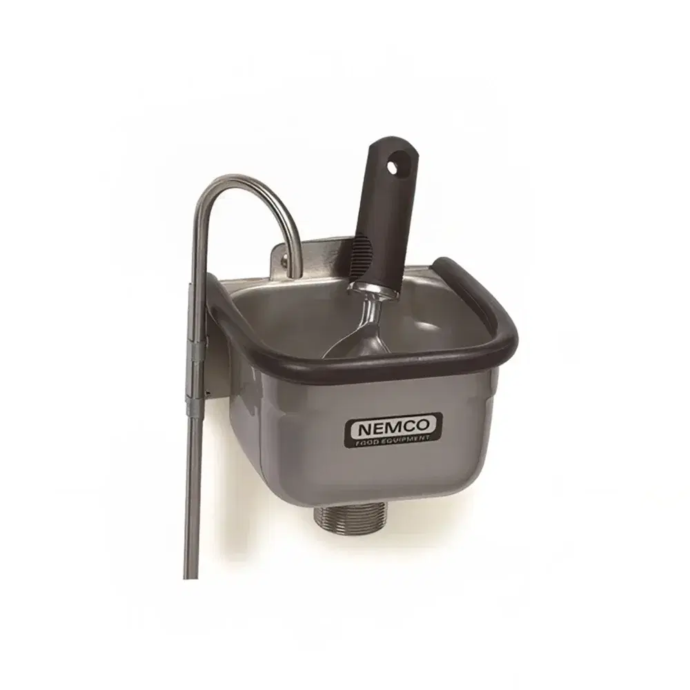 Nemco 77316-7 7" Spade Cleaning Well with 3/8" Round Spigot & Rubber Bumper, Stainless Steel