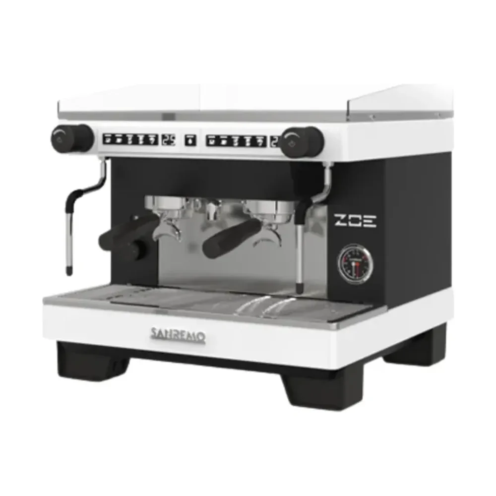 Sanremo Zoe Compact 2 Group Commercial Espresso Machine, 208V, White/Black