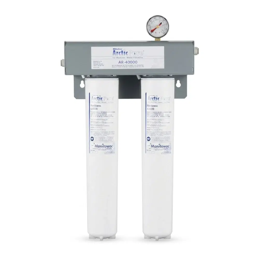 Manitowoc AR-40000 Arctic Pure Dual Cartridge Ice Machine Water Filtration System with 1 Micron Rating - 1.5 GPM