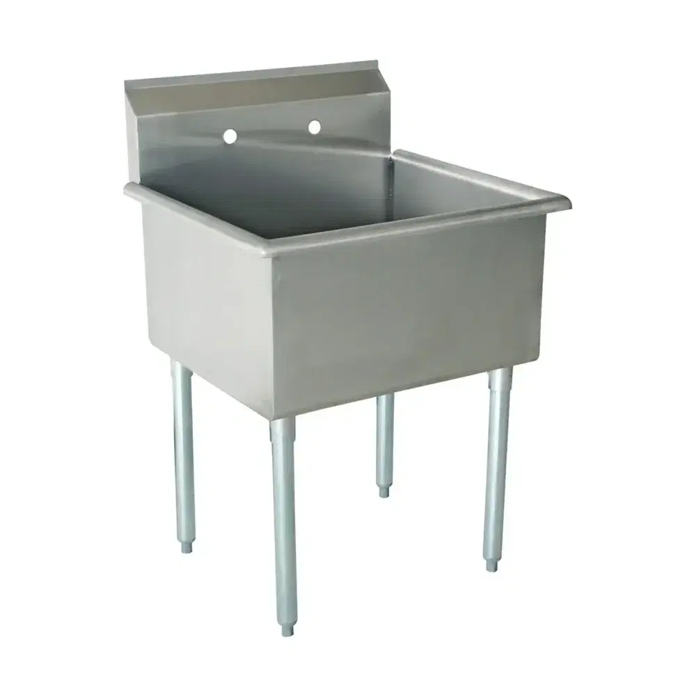 Prepline 27" One Compartment Commercial Sink, 24" x 24" Bowl, Stainless Steel