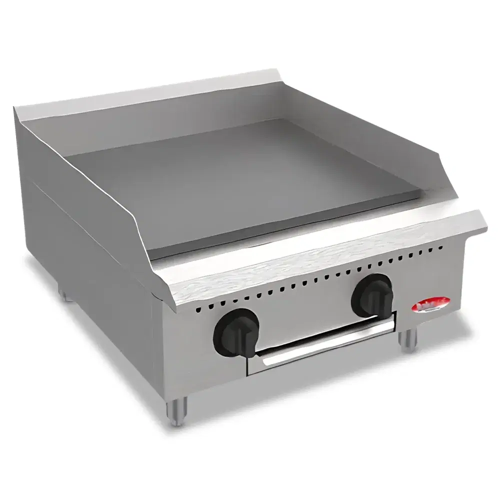 BakeMax BACG24-2 24" Countertop Natural Gas Griddle with Manual Controls,Heavy Duty, 60,000 BTU