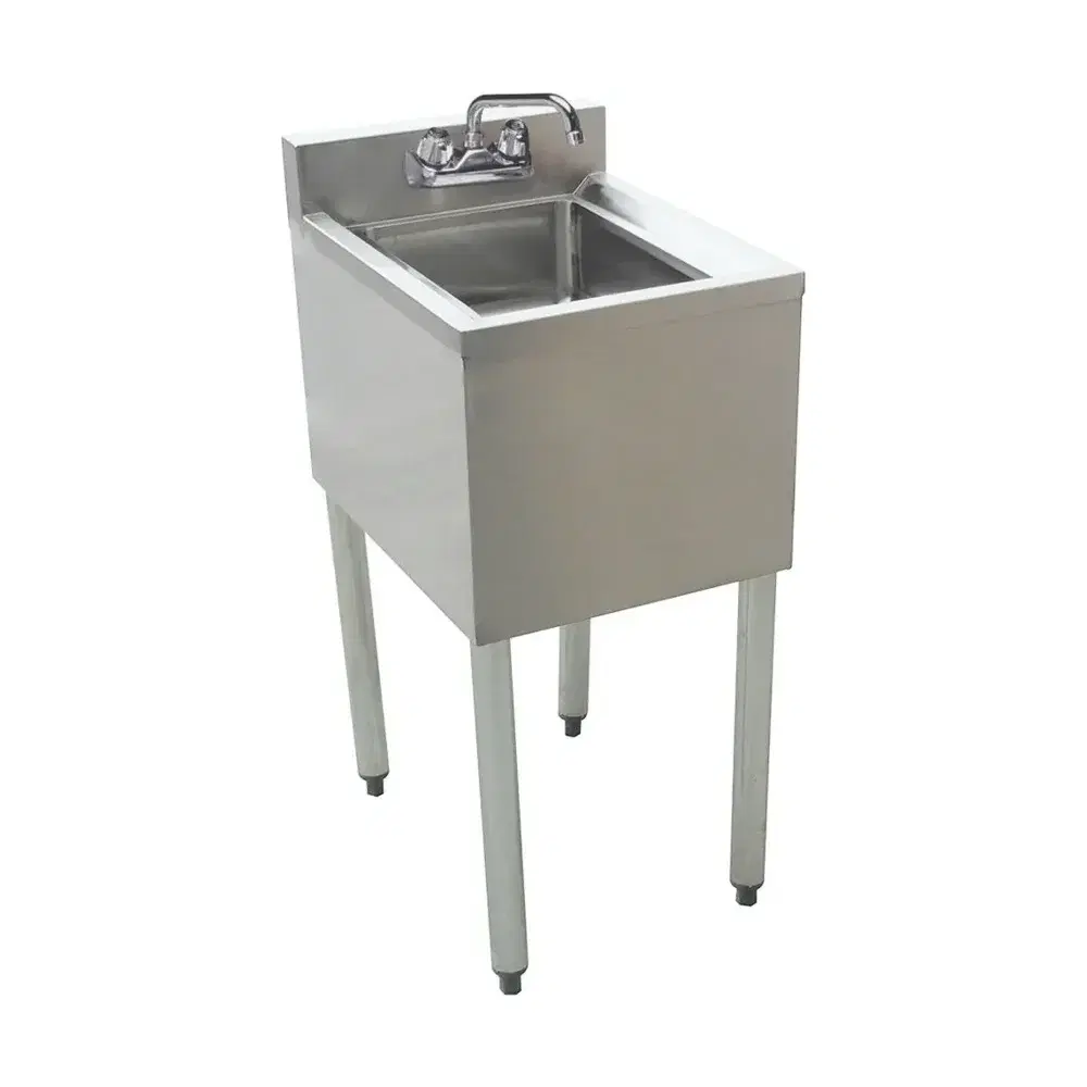 Prepline 14" 1 Bowl Underbar Hand Sink with Faucet, 14" x 10" Bowl, Stainless Steel