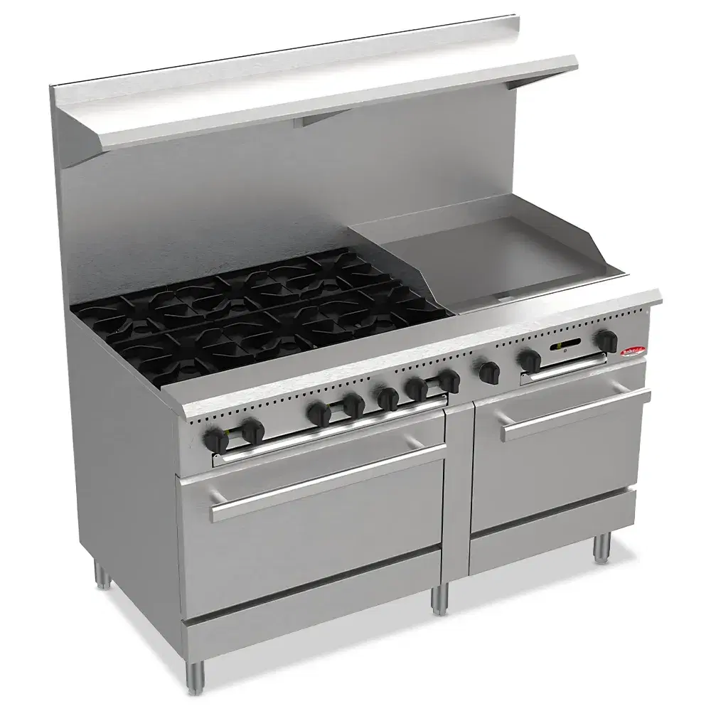 BakeMax BAS36-24-2 Restaurant Series 60" Commercial Gas Range with 6 burners