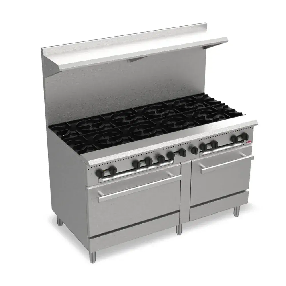 BakeMax BAS60O 60" Restaurant Series Commercial Gas Range w/ 10 Burners, 315,000 BTU