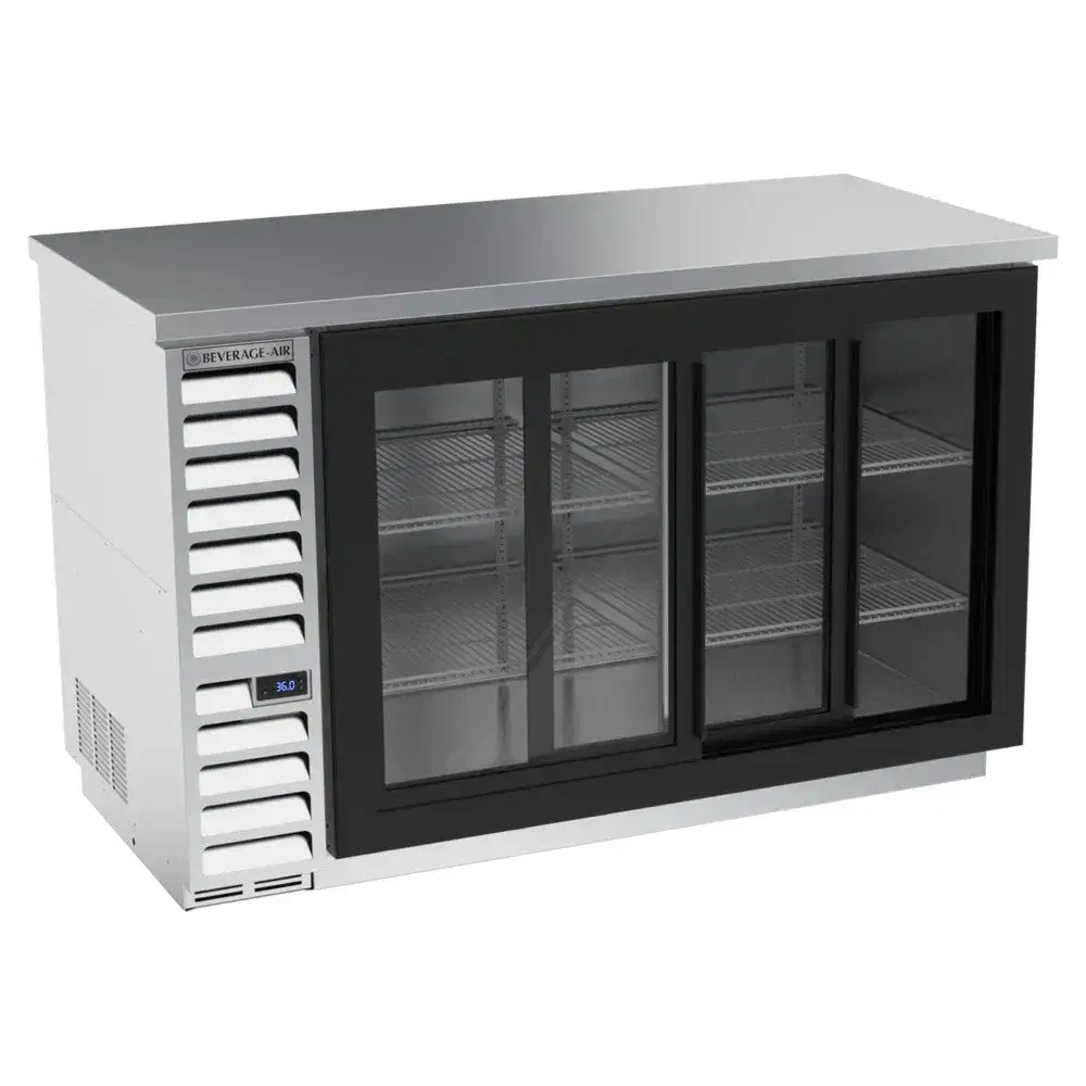 Beverage-Air BB58HC-1-G-S 59" Back Bar Refrigerator, Glass Door, Counter Height, Stainless Steel