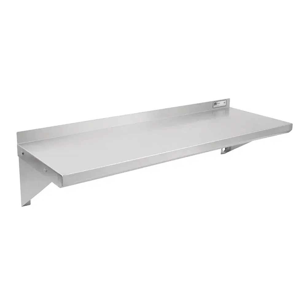 John Boos BHS1236 12 x 36" Stainless Steel Wall Shelf with 1 1/2" Backsplash