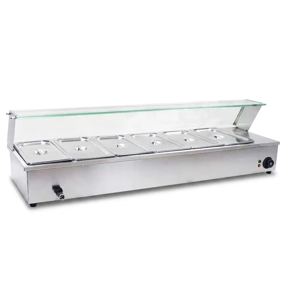 ProKitchen Series 48" Countertop Bain Marie Food Warmer with (6) 1/3 Pans, 110V