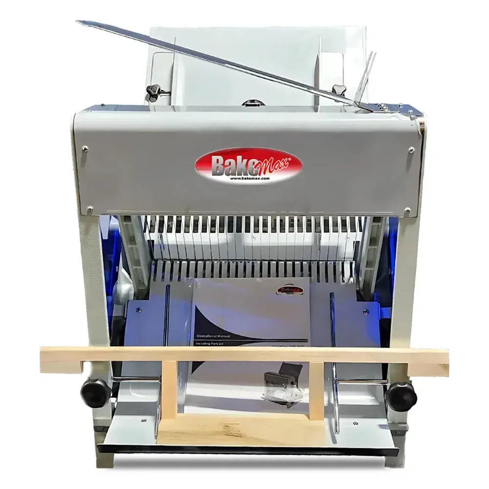 BakeMax BMGF001-2 30" Gravity Feed Bread Slicer, 15" Max Loaf Length