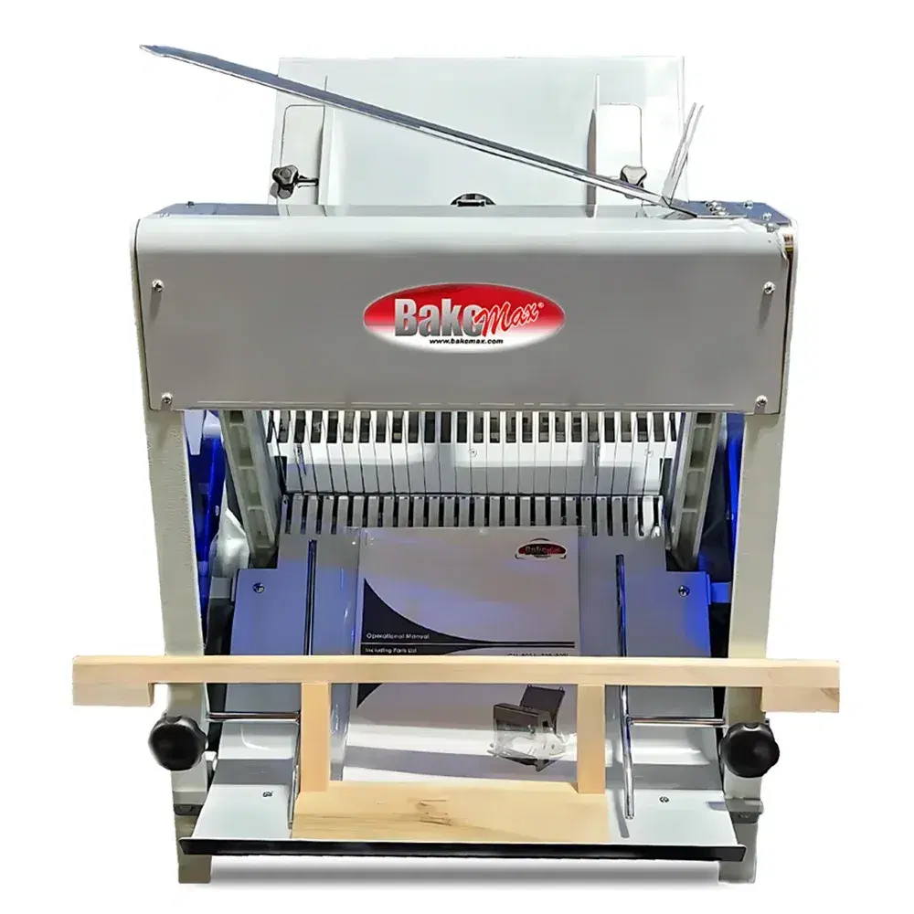BakeMax BMGF001-4 30" Gravity Feed Bread Slicer, 15" Max Loaf Length