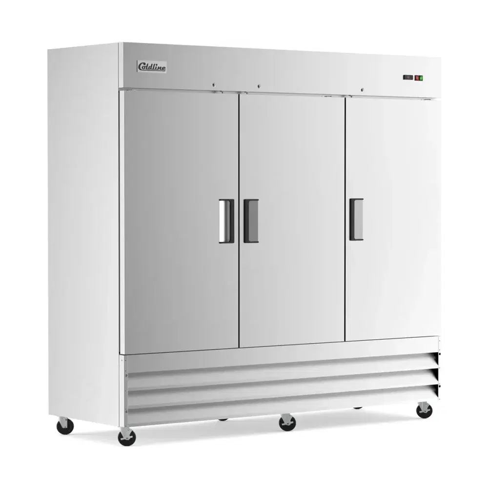 Coldline 81" Reach-In Refrigerator, Stainless Steel, 3 Doors, 1 Year Warranty