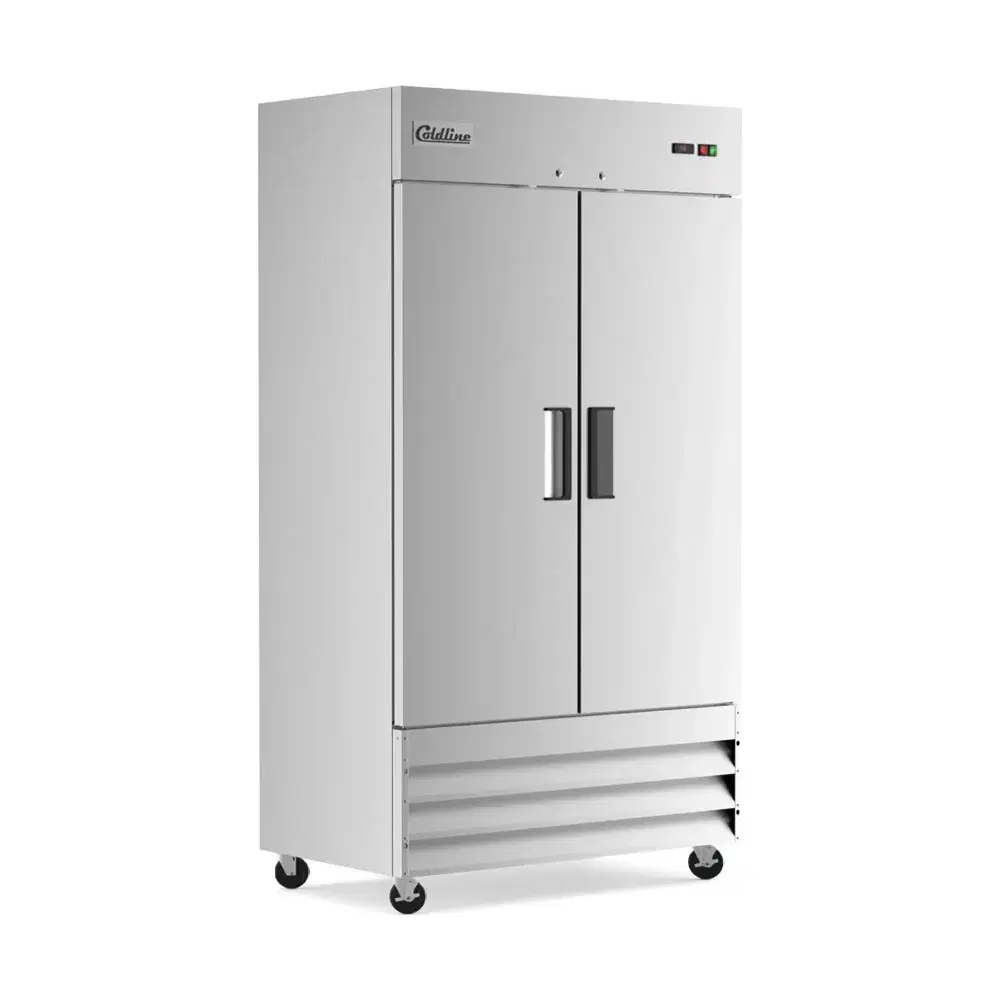 Coldline 40" Reach-In Refrigerator, Stainless Steel, 2 Doors, 1 Year Warranty
