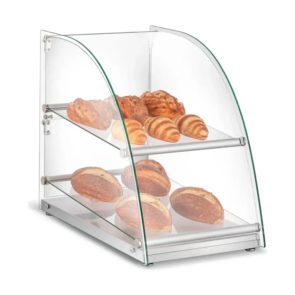 Marchia 14" Curved Glass Countertop Dry Food Display Case, Extra Deep