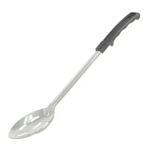 CAC China SBSL-11BH 11" Basting Spoon SS Slotted 1.2 mm w/ Black Handle