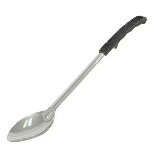 CAC China SBSO-13BH 13" Basting Spoon SS Solid 1.2 mm w/ Black Handle