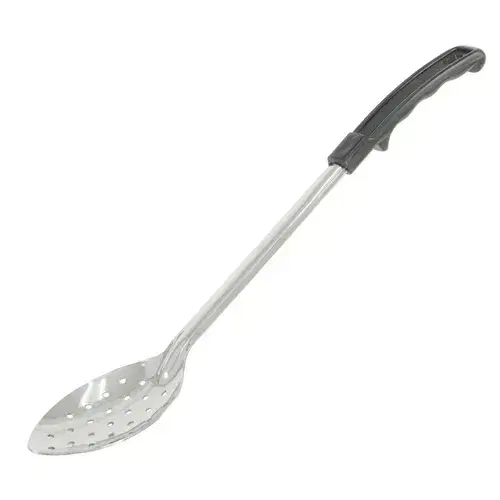 CAC China SBSP-11BH 11" Basting Spoon SS Perforated 1.2 mm w/ Black Handle