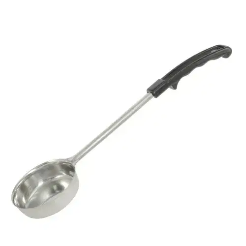 CAC China SPCS-2K 2 oz Portion Spoon, Stainless Steel Solid with Black Handle