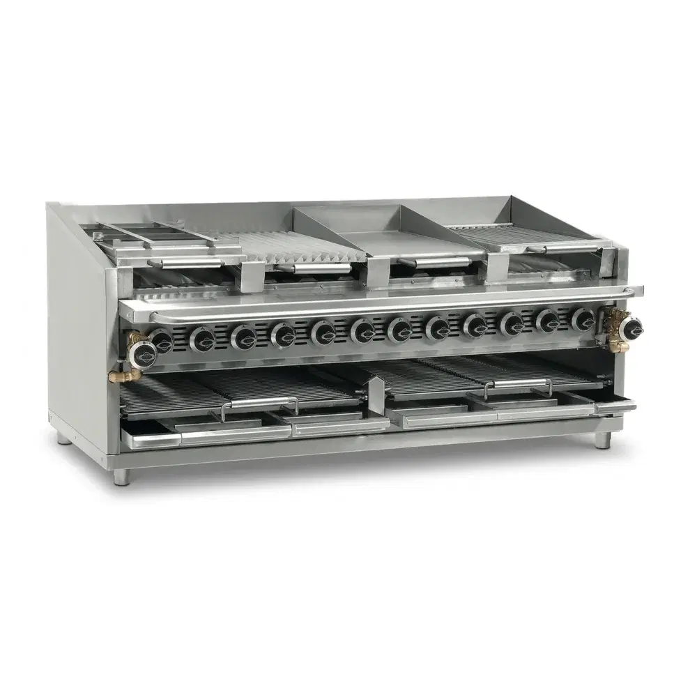 Pegasus CB-48G 46" Radiant Charbroiler, Heavy Duty, Natural or LP Gas, 65.55 Cu.ft, 123,500 BTU