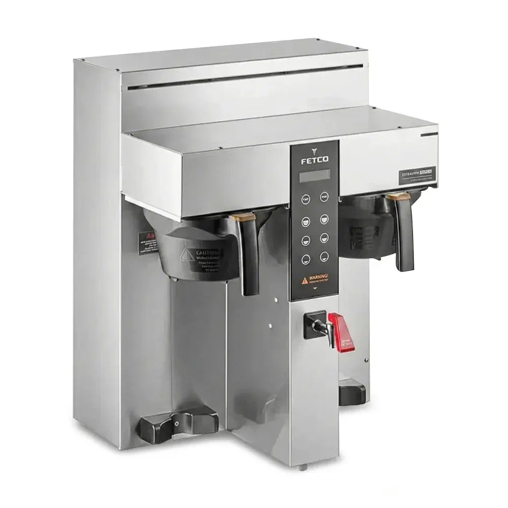 Fetco CBS-1232 Plus Series Twin Automatic Digital Coffee Brewer with Plastic Brew Basket - 208/240V