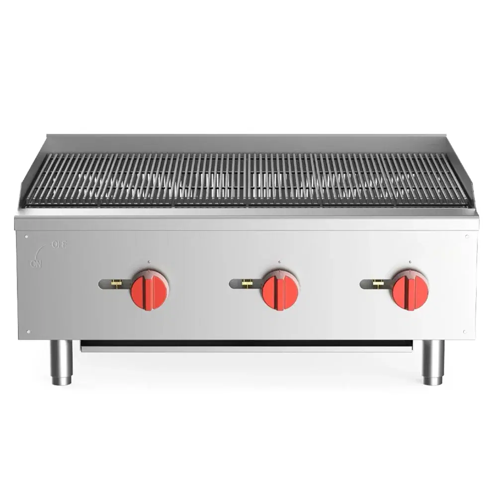 ProKitchen Series 36" Countertop Radiant Charbroiler, 3 Burners, Natural Gas, 90,000 BTU
