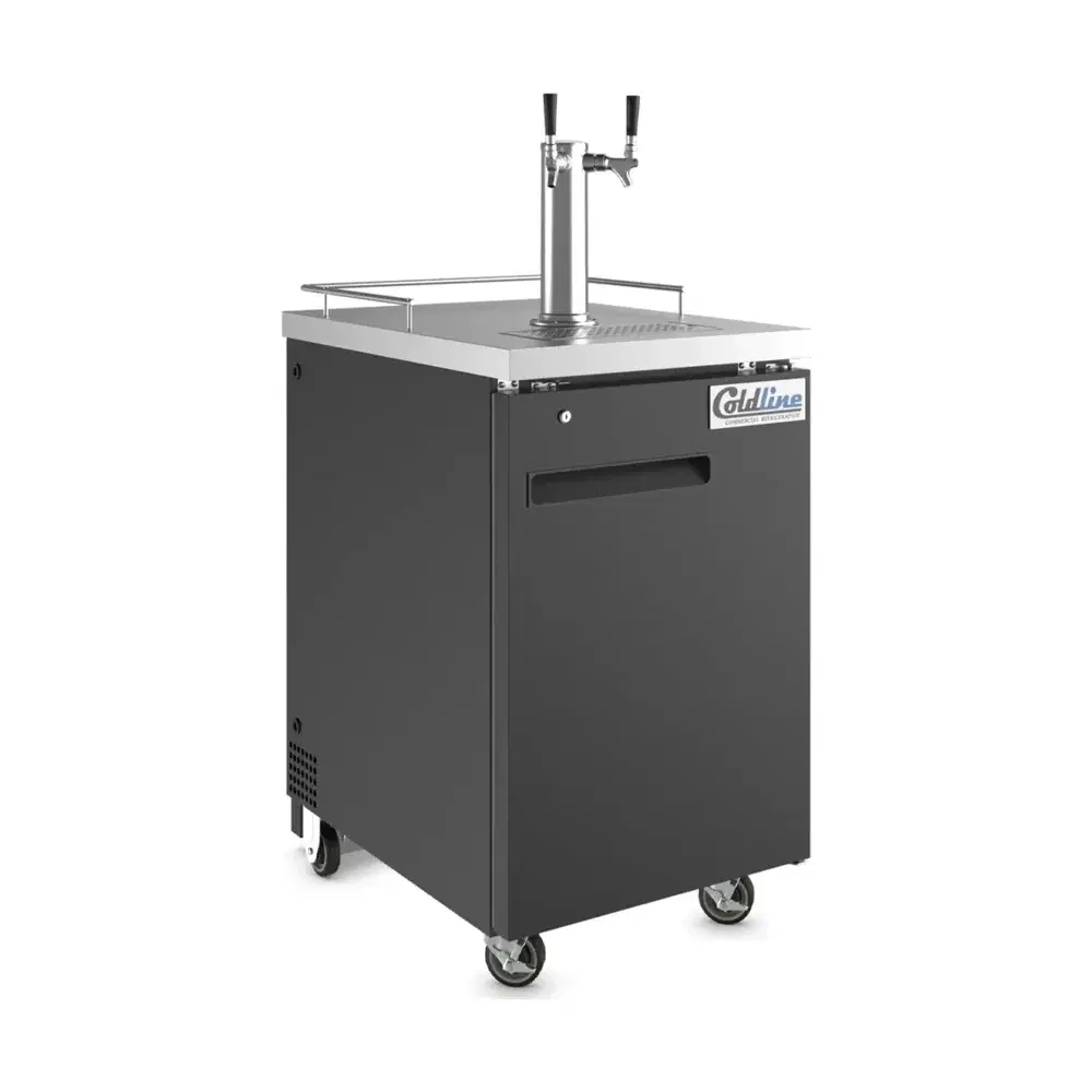 Coldline 24" Kegerator / Beer Dispenser, 1 Door, 2 Taps, 1 Year Warranty