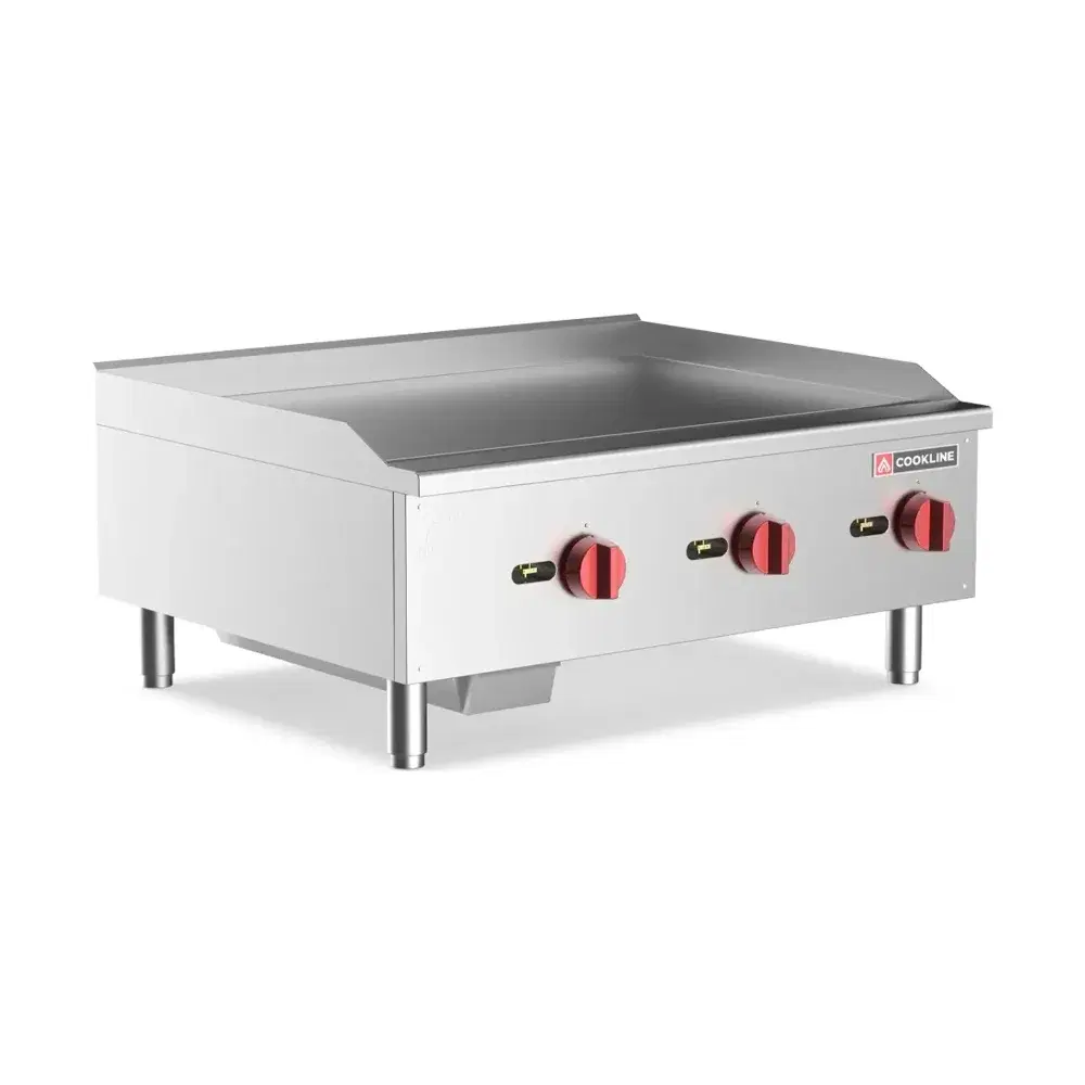 Cookline 36" Countertop Gas Griddle, 3 Burners, Manual Controls, 90,000 BTU - Convertible