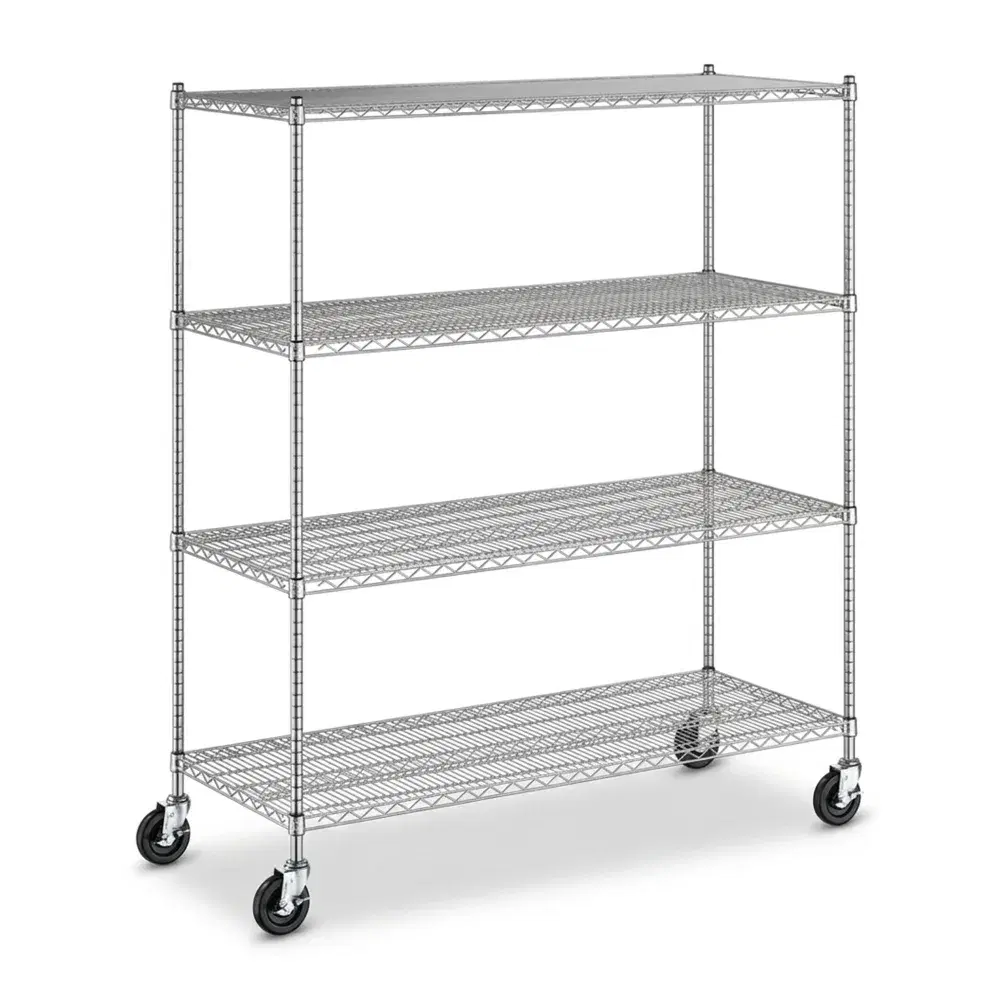 Serv-Ware 24" x 72" Chrome Wire Shelving Kit with 84" Posts