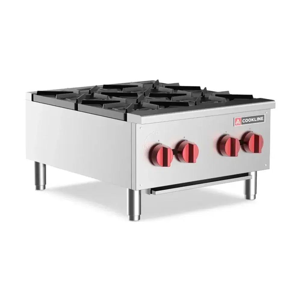 Cookline 24" Gas Hotplate with 4 Burners, 100,000 BTU - Convertible