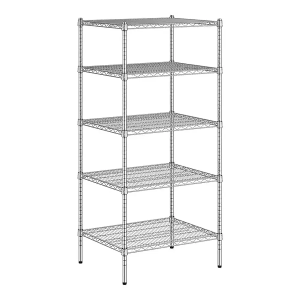 ChefPro Series 24" x 30" Chrome Wire 5-Shelf Kit with 64" Posts, NSF Approved