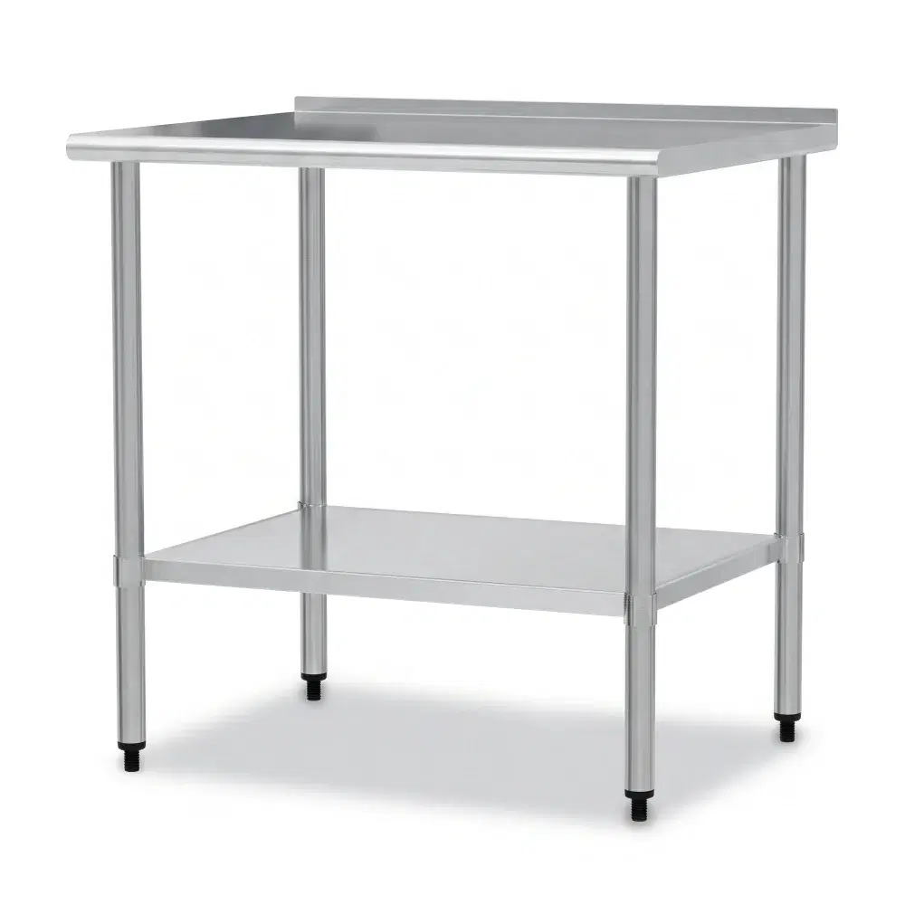 ChefPro Series 30" x 36" Stainless Steel Work Table with Undershelf and Backsplash