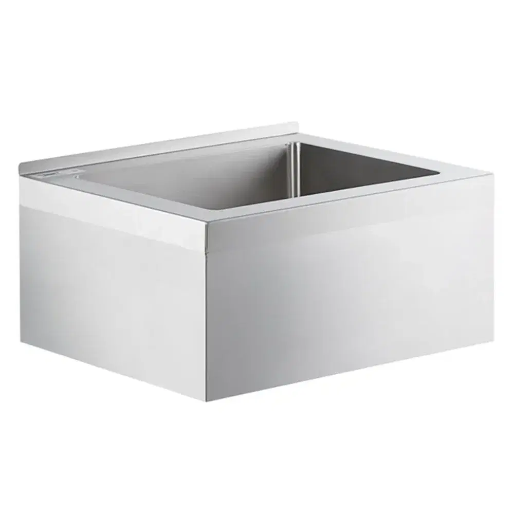 ChefPro Series 25" 16 Gauge One Compartment Floor Mop Sink, Stainless Steel, 20" x 16" x 6" Bowl