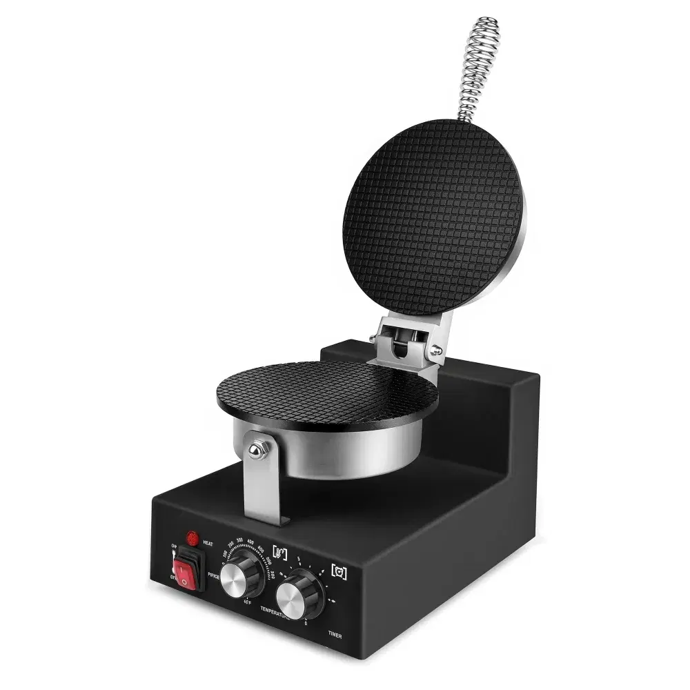 ChefPro Series Commercial Waffle Cone Maker with 8" Non-Stick Pan, Stainless Steel, 120V, 1200W
